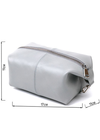 Практична шкіряна косметичка 16404 Сірий Shvigel (335032716)