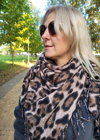 Женский теплый кашемировый платок с Леопардовым принтом No Brand (365658174)