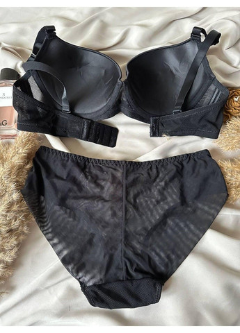 Бежевый комплект бюстгальтер с трусиками слип 6090 черно-бежевый Weiyesi