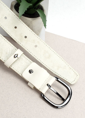 Ремень кожаный женский молочный батальный SF-3531 (145 см) с цветами SFIP (303611728)