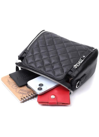 Сумка кросс-боди через плечо женская кожаная с металлическими ножками маленькая Черный 35724 Vintage (336889621)