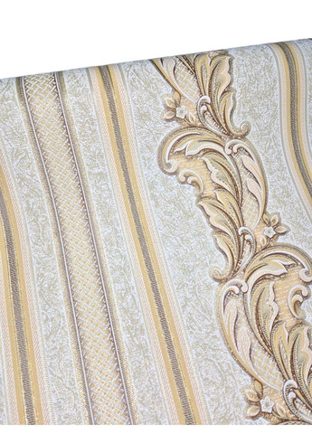 Шпалери вінілові на флізеліновій основі 10,05 × 1,06 м 3664-05, бежеві із золотистим для спальні, вітальні, коридору Слов'янські шпалери (340275454)