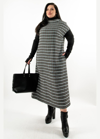 Зелена повсякденний сукня-сарафан міді з жакардової тканини з горловиною-стійкою (пл 3920) RiMari