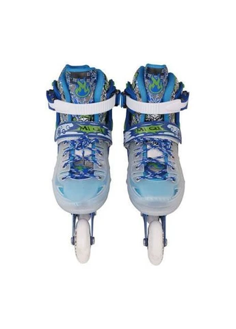 Раздвижные ролики подростковые со шлемом, защитой 34-38 9620-11 М Роликовые коньки с регулировкой размера Колеса PU Для мальчика Bambi (387091133)