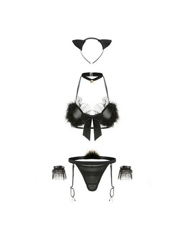 Костюм сексуальної кішечки чорного кольору для рольових ігр. Еротичний костюм кішки для сексу China (360608484)