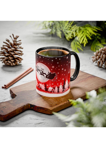 Чашка з принтом "Санта в санях" No Brand (368864882)