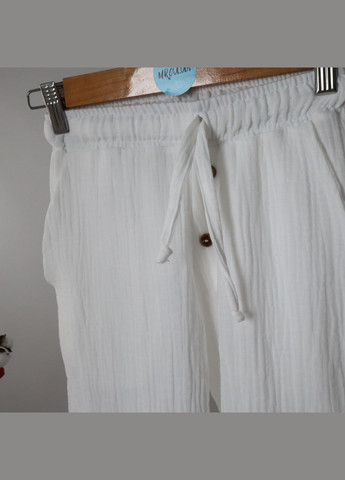 Білий літній мусліновий дитячий пляжний костюм (туніка з капюшоном + штани) білий з сорочкою, брючний No Brand