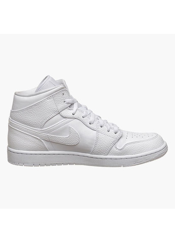 Белые демисезонные кроссовки мужские 1 mid white (554724-130) Jordan