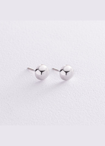 Сережки - пусети Напівсфера у білому золоті (0.7 см) с08205 Oniks (264024306)