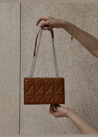 Женская коричневая сумка 10288 кросс-боди на цепочке No Brand (299279350)