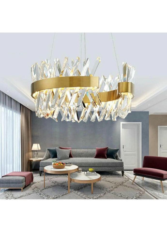 Люстра светодиодная подвесная LED светильник для квартиры на потолок лэд 27223 Латунь 45-170х80х80 см. Sunnysky (324395745)