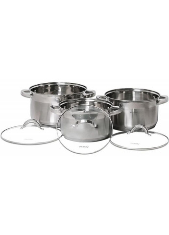 Набор кастрюль Mystery 3 кастрюли 4.5л, 6.3л, 7.8л со стеклянными крышками Kamille (288188292)