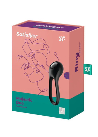 Ерекційне кільце з вібрацією Majestic Duo для члена та мошонки Satisfyer (297587549)