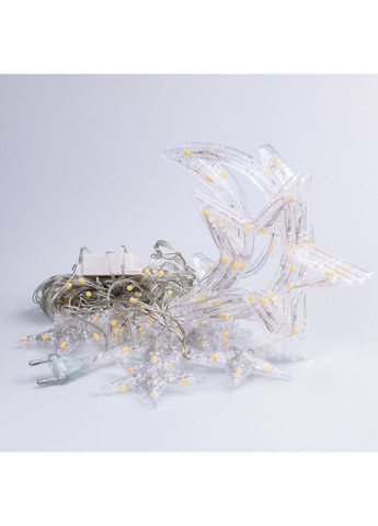 Гірлянда світлодіодна штора GarlandoPro зірка і місяць 108LED 3х0,9 м гірлянда зірка Жовтий Garlando (366964348)