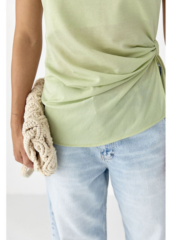 Вискозная майка с асимметричным низом Lurex — 370379835