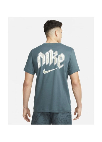 Бірюзова футболка чоловіча dri-fit run division running t-shirt turquoise Nike