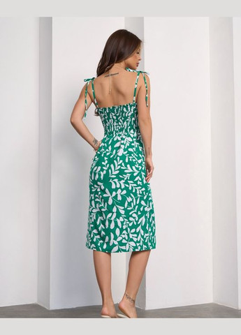Зелена повсякденний сукні з відкритою спиною ISSA PLUS з малюнком