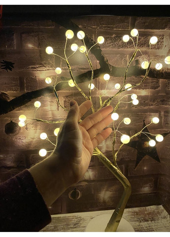 Лампа LED настольная Жемчужное золотое дерево 45 см USB + батарейки AA 3шт SFK-25 Golden No Brand (350349128)