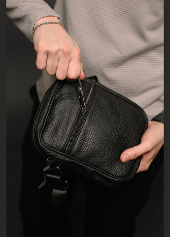 Сумка мужская мессенджер кожаная черная SKILL месенджер (301088596)