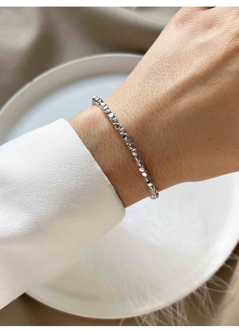 Браслет из гематита 3 мм серебро 5052 LeBijou (367580218)