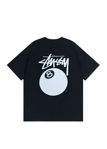 Чорна футболка чорна Stussy 8 Ball Pigment Dyed Tee Black Mens