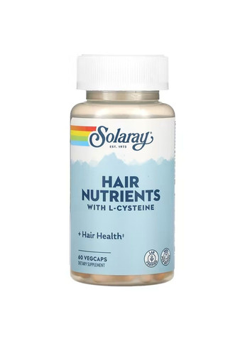 Питательные Вещества для Здоровья Волос Hair Nutrients - 60 вег.капсул Solaray (293944948)