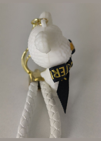 Брелок мишка с бантом Love is Eternal стильный подарок для девушки, медведь с колокольчиком, белый No Brand (317751424)