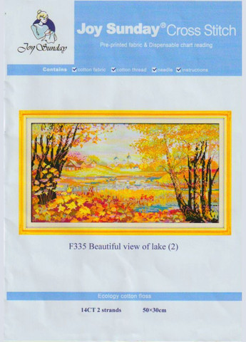 Набір для вишивання за нанесеною на канву схемою "Beautiful view of lake (2)". AIDA 14CT printed 50*30 см Joy Sunday (313614442)