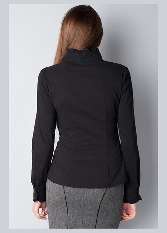 Черная деловая рубашка с рюшами 2 Льва (358068604)