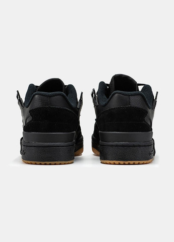 Черные демисезонные кроссовки женские и мужские adidas forum 84 low exhibit black gum | адидас форум 84 черные No Brand