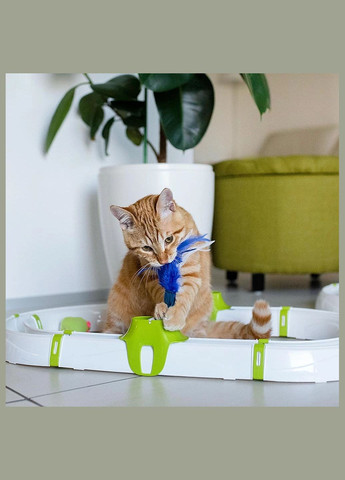 Модульная игрушка трек с перьями и светящимся шаром для кошек Turbine (Ферпласт Турбина) Ferplast (297512353)