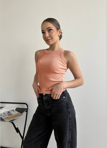 Базовая женская майка в рубчик InFashion — 338629647