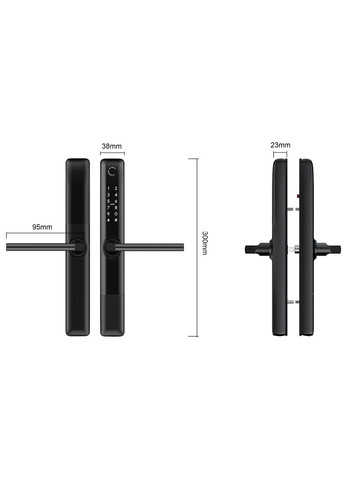 Автономный умный замок на дверь Bigl silver PES (347324821)