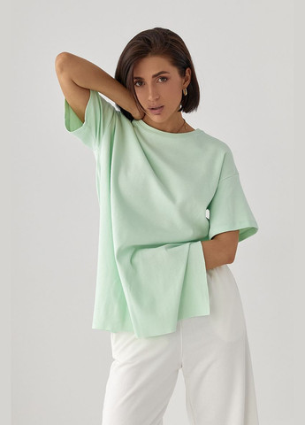 Однотонна футболка з розрізами Lurex Футболка - (333972625)