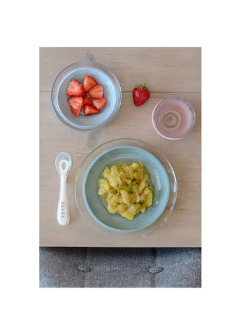 Набор: тарелка, миска, стеклянный стакан 4+ розовый, арт. 913487 Beaba (369668988)