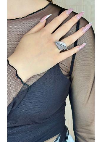 🖤 Срібна каблучка "Перо" чернена — витонченість у кожній деталі ✨ Family Jewelry House (356567813)