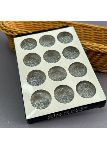 Набір блискіток для дизайну нігтів (срібло), 12шт Plus-plus (352747213)