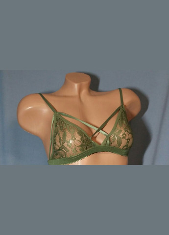 Оливковый бюстик с переплетениями No Brand без косточек