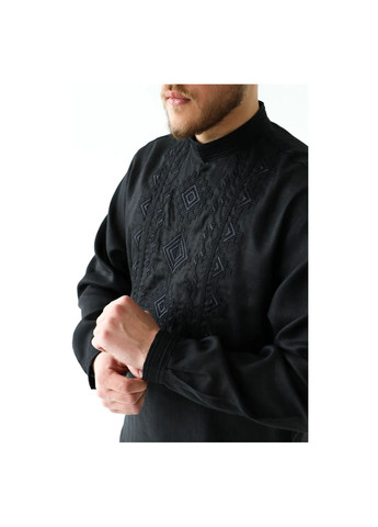 Чёрная мужская вышиванка черного цвета «хорватия» размер xxl ( ) VOVNA (370661842)