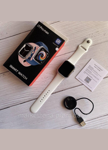Смарт часы I7 Pro Max Серия 7 Пульсометр, Тонометр, Сенсорный Экран белый Smart Watch (334314646)