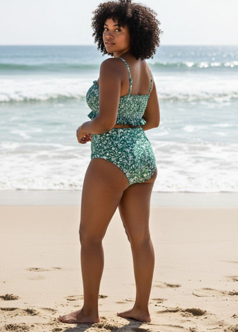 Зеленый летний женский раздельный купальник bikini set lily зеленый (8260) раздельный FS