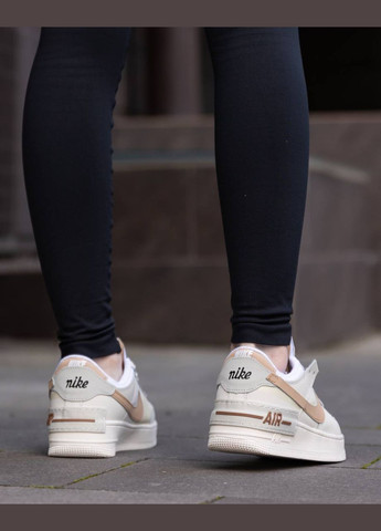 Цветные всесезонные кроссовки Vakko Nike Air Force 1 Shadow White Beige