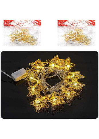 Гирлянда электрическая LED "Золотая Звезда" RJ-13 цвет 10 лампочек 2 метра Bambi (306558877)