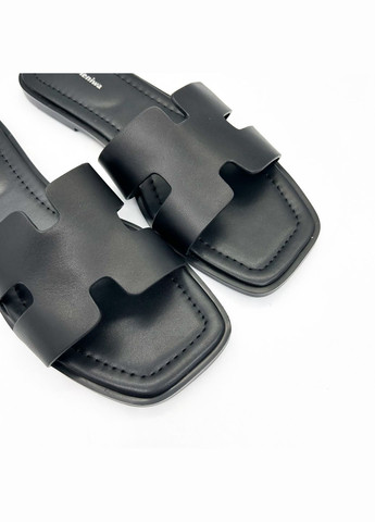 Черные шлепанцы (р) кожа 0-1-1-am-10701 Arees Meniwa