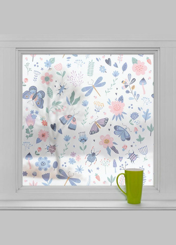 Самоклеющаяся матовая пленка на окна и зеркала Насекомые самоклейка на стекло 1 метр погонный Zatarga (324218684)