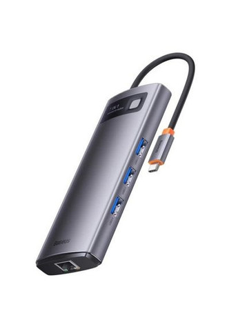 USBC адаптер Adapter Metal Gleam Series 7in1 Type-C To HDMI*2 + USB3.0*3 + PD + RJ45 Baseus (277634830)
