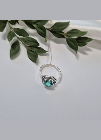 Срібна каблучка Коло з каменем Морської хвилі розмір срібло 925 проби 11090 1.80г No Brand (332996803)