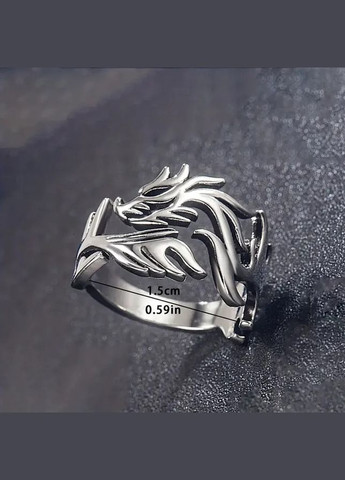 Модное мужское кольцо в виде дракона перстень дракон серебристый винтажный Дракон Ветра р. 18 Fashion Jewelry (285110637)
