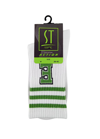 Зелені шкарпетки з високою резинкою демісезонні преміум тм ST LINE малюнки (324262147)