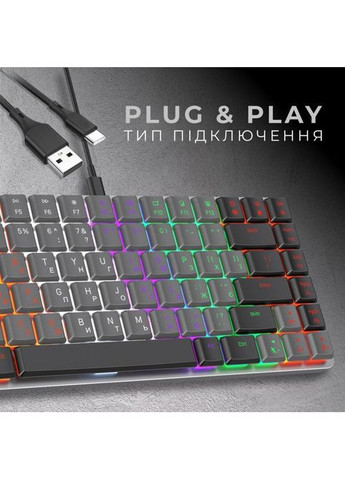 Клавиатура (MK140R) GAMEPRO MK140R Red Swich Low Profile USB Dark Gray (316223093)